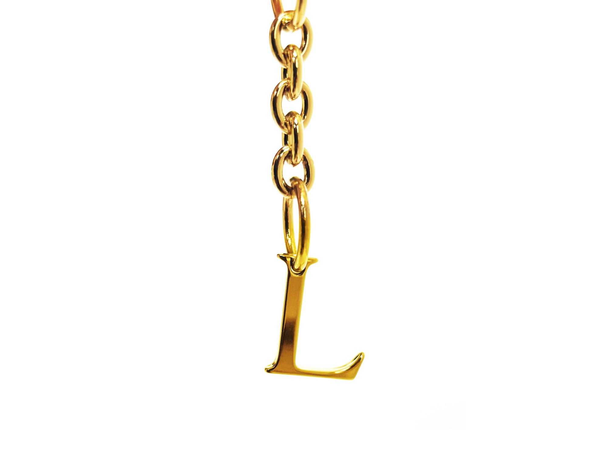 Initial Charm with Logo Oval Clip
