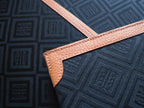 Clara Logo Jacquard Print Bag - Black/Tan
