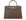 A large taupe colored Italian calf leather handbag with pebble print texture, gold plated hardware, and a top handle with a detachable strap.