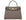 A large taupe coloured, natural grainy print Italian calf leather handbag with top handle, detachable strap and gold plated hardware.