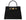 A large black, ‘croc’ print Italian calf leather handbag with top handle, detachable strap and gold plated hardware.