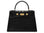 A large black, ‘croc’ print Italian calf leather handbag with top handle, detachable strap and gold plated hardware.