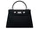 A black Maya Large Italian leather handbag with a pebble print, featuring a top handle, detachable strap and silver colored hardware.