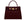 A wine-colored, pebble print Italian calf leather handbag with gold plated hardware, top handle and detachable strap in a structured design.