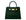 Green ‘croc’ print handbag with gold hardware on a white background