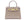 Stone coloured handbag with gold hardware on a white background