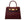 A wine-colored 'Croc' print Italian calf leather handbag with gold-plated hardware and a top handle.