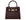 Medium chocolate brown Italian leather handbag with gold hardware, a top handle and a detachable strap on a white background