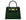 A dark green, medium-sized Italian leather handbag with a pebble print and gold plated hardware, featuring a top handle and a detachable shoulder strap.