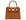A tan-colored, pebble print Italian calf leather handbag with gold-plated hardware, a top handle and a detachable strap.