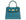 Blue textured ‘lizard’ print Italian leather handbag with gold hardware on a white background