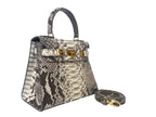 Maya Midi Pythonskin Handbag - Natural