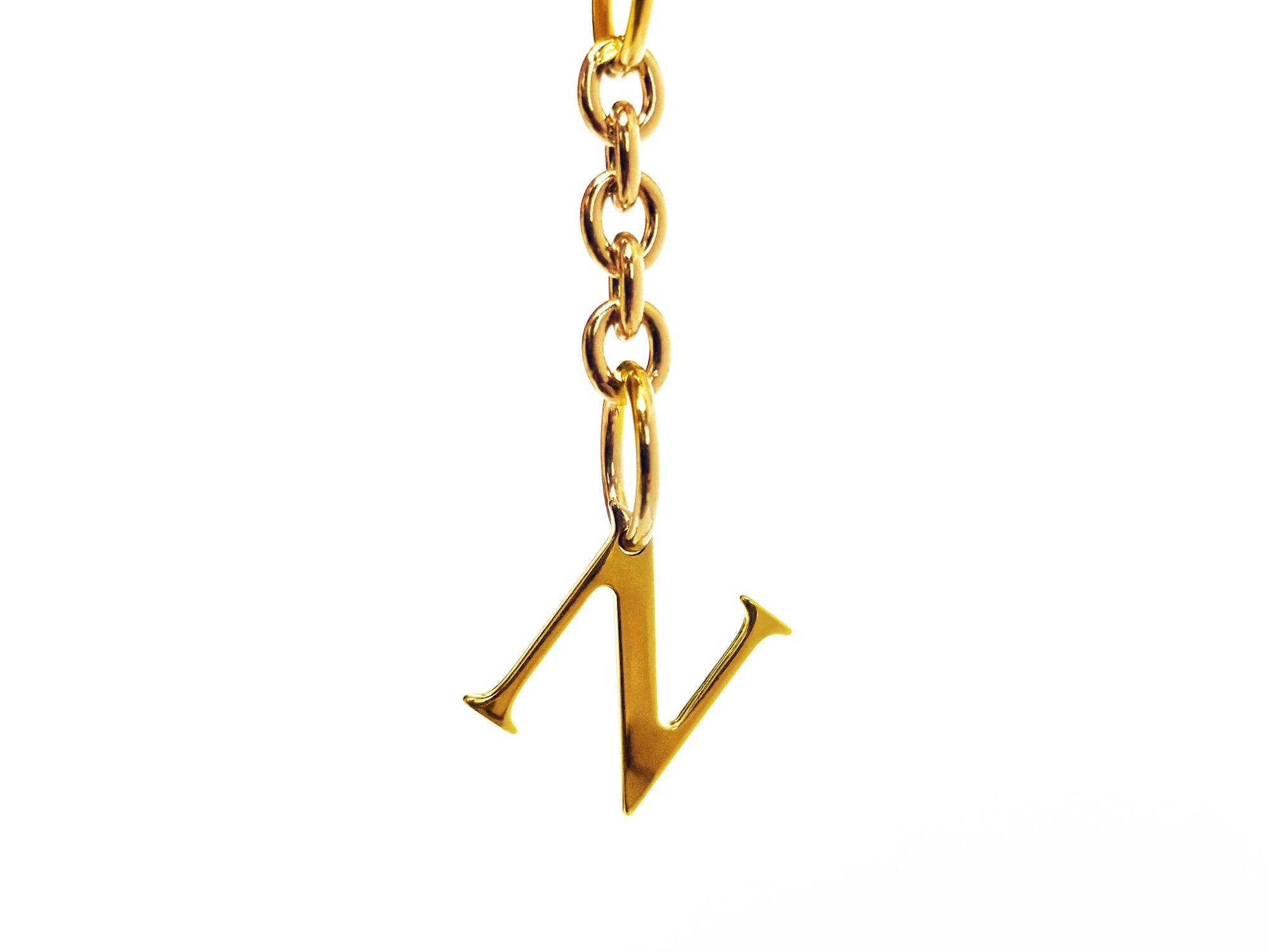 Initial Charm with Logo Oval Clip