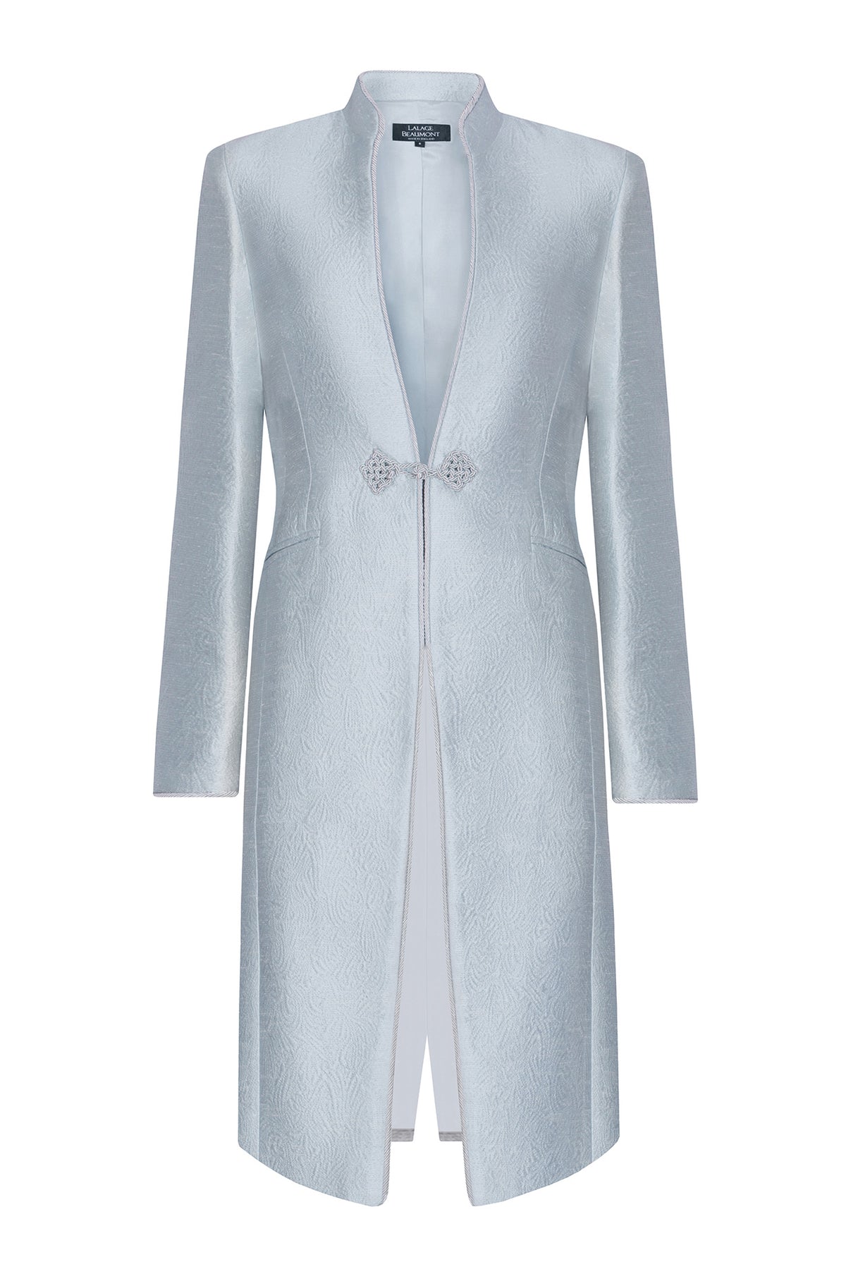 Pale Dress Coat Silk Brocade Cord Trim Frogging Vicky