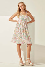 Multi Colour Cotton Paisley Print Short Sun Dress - Dotty