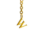 Initial Charm with Logo Oval Clip
