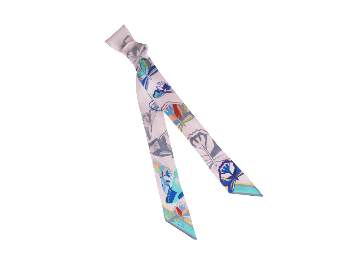 Banderole Silk Ribbon Scarf Butterfly Tropical