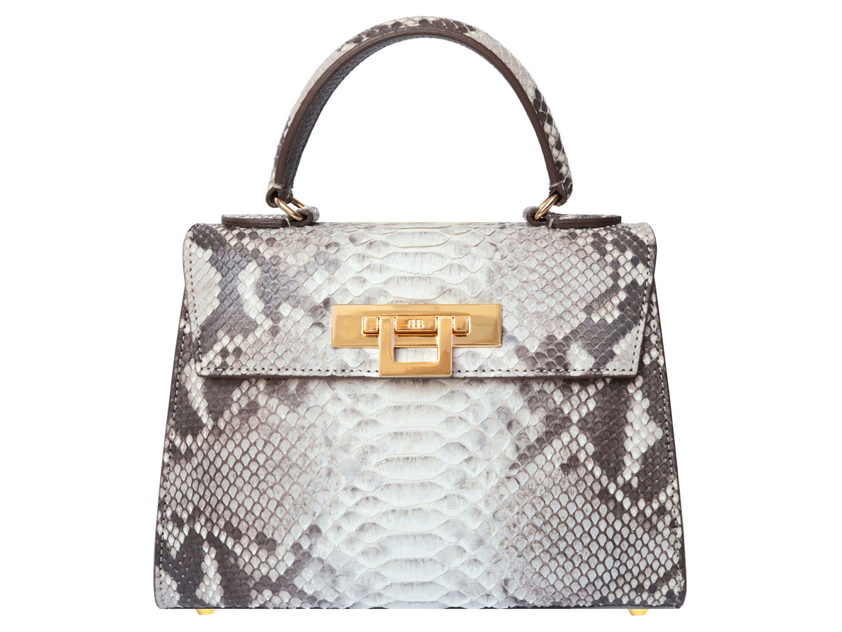 Fonteyn Midi Pythonskin Leather Handbag