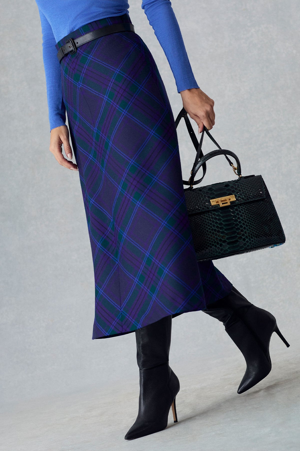 Mari Skirt in Green/Purple Tartan
