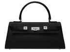 Maya East West Dolomite Pebble Print Calf Leather Handbag - Black/Silver