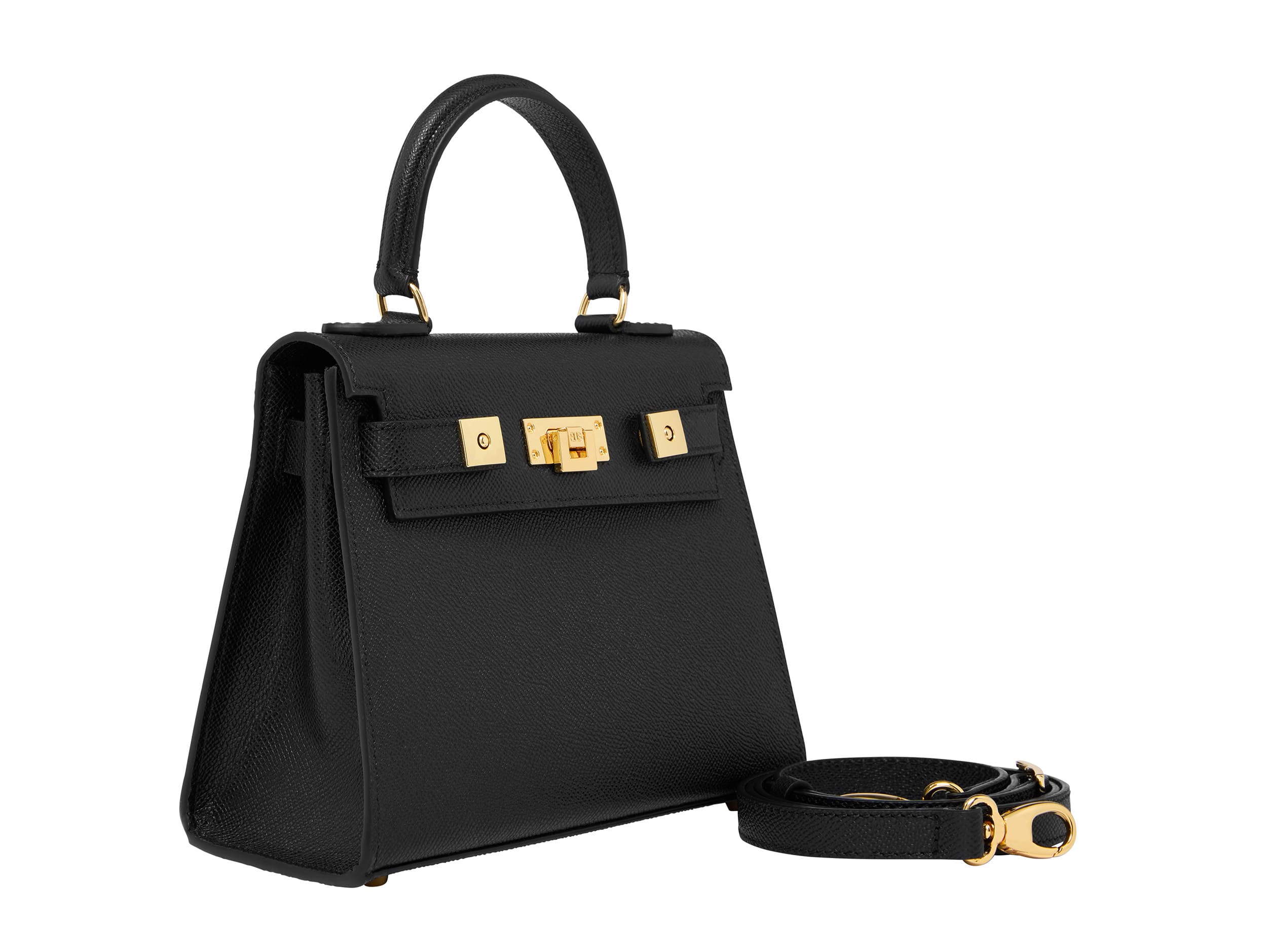 Maya Midi Palmellato Handbag Black | Lalage Beaumont