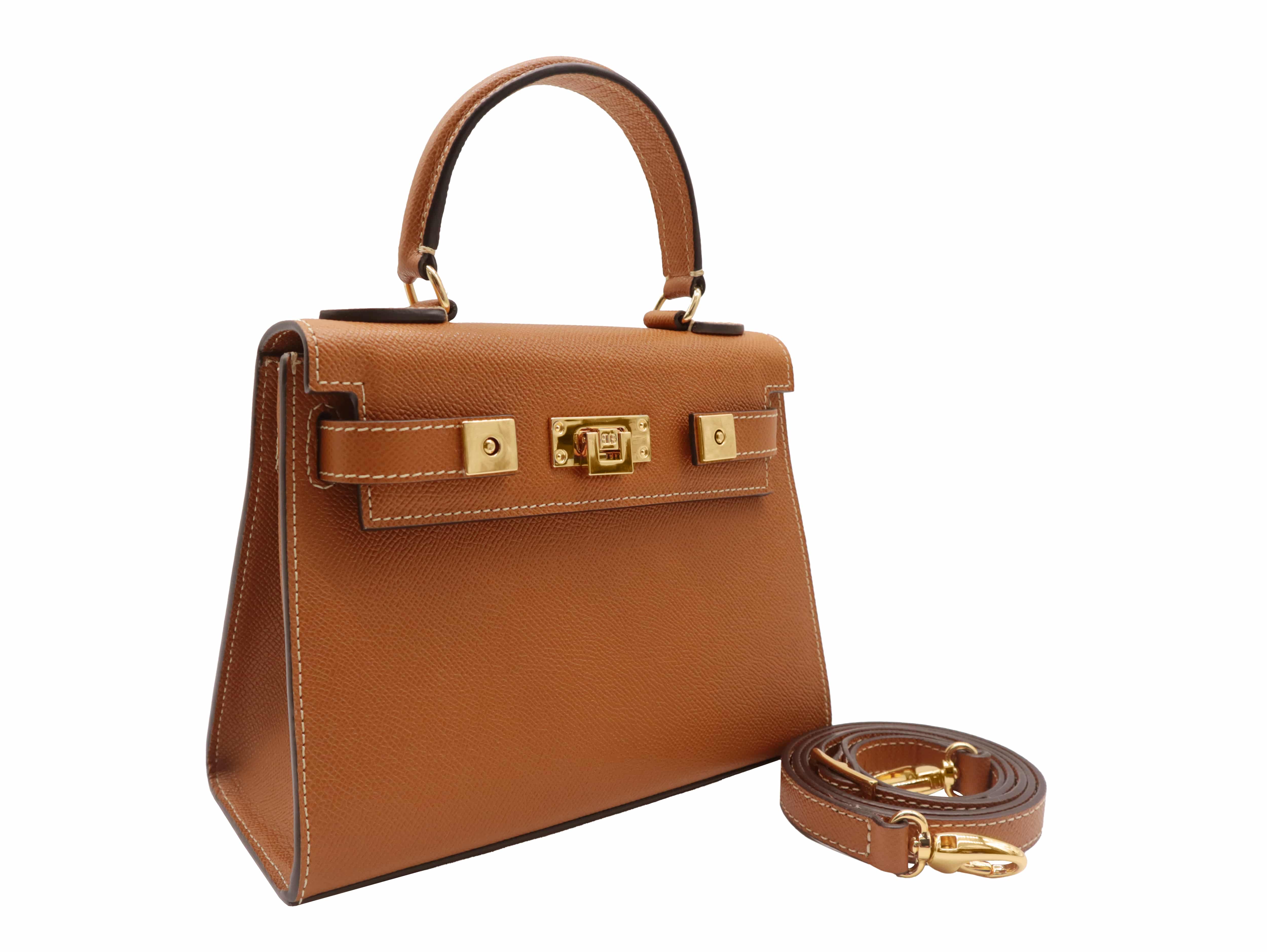 Maya Midi Palmellato Handbag Tan | Lalage Beaumont