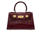 Maya Mignon Orinoco 'Croc' Print Calf Leather Handbag - Wine