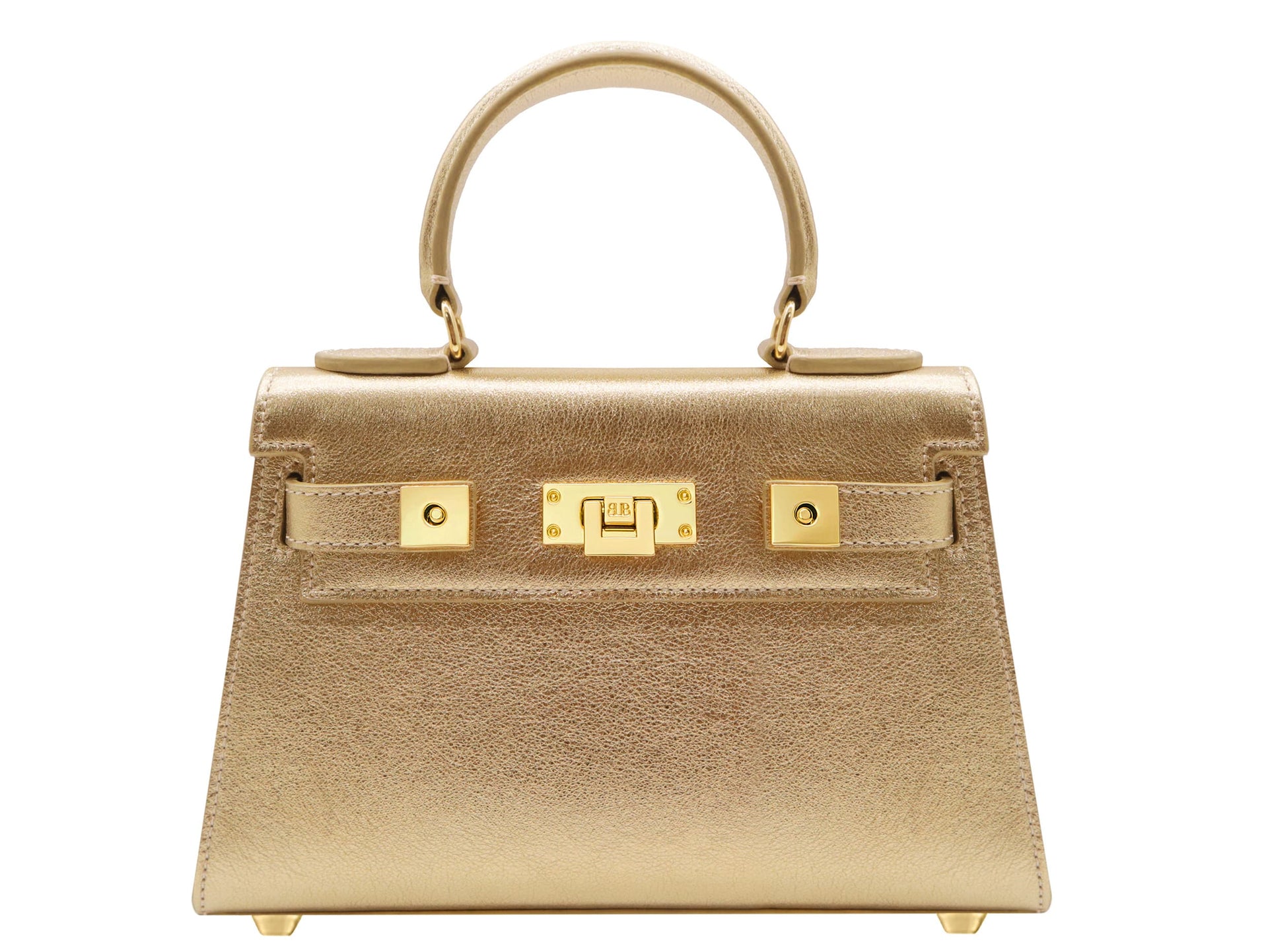 Maya Mignon Alce Leather Handbag Sparkle Gold | Lalage Beaumont