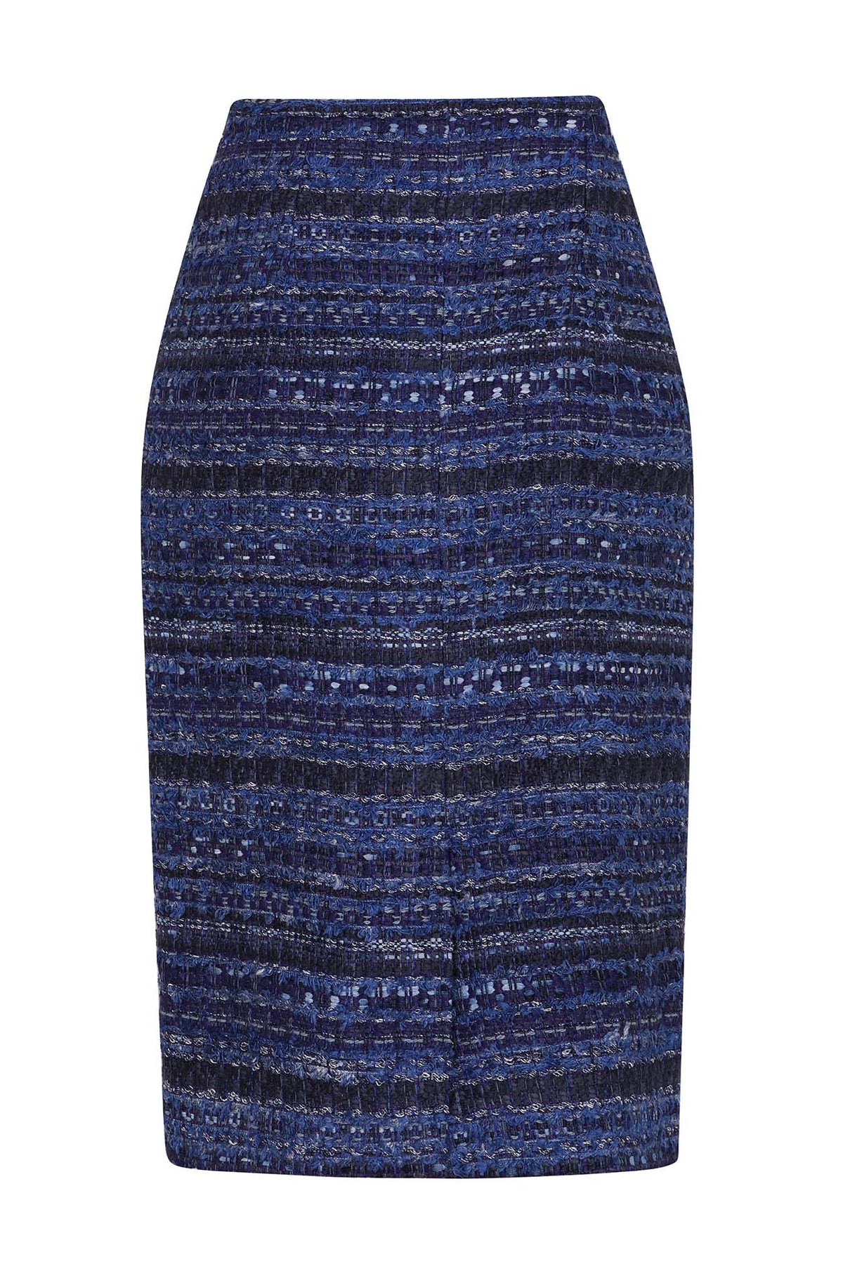 Penelope Skirt in Blue Striped French Tweed