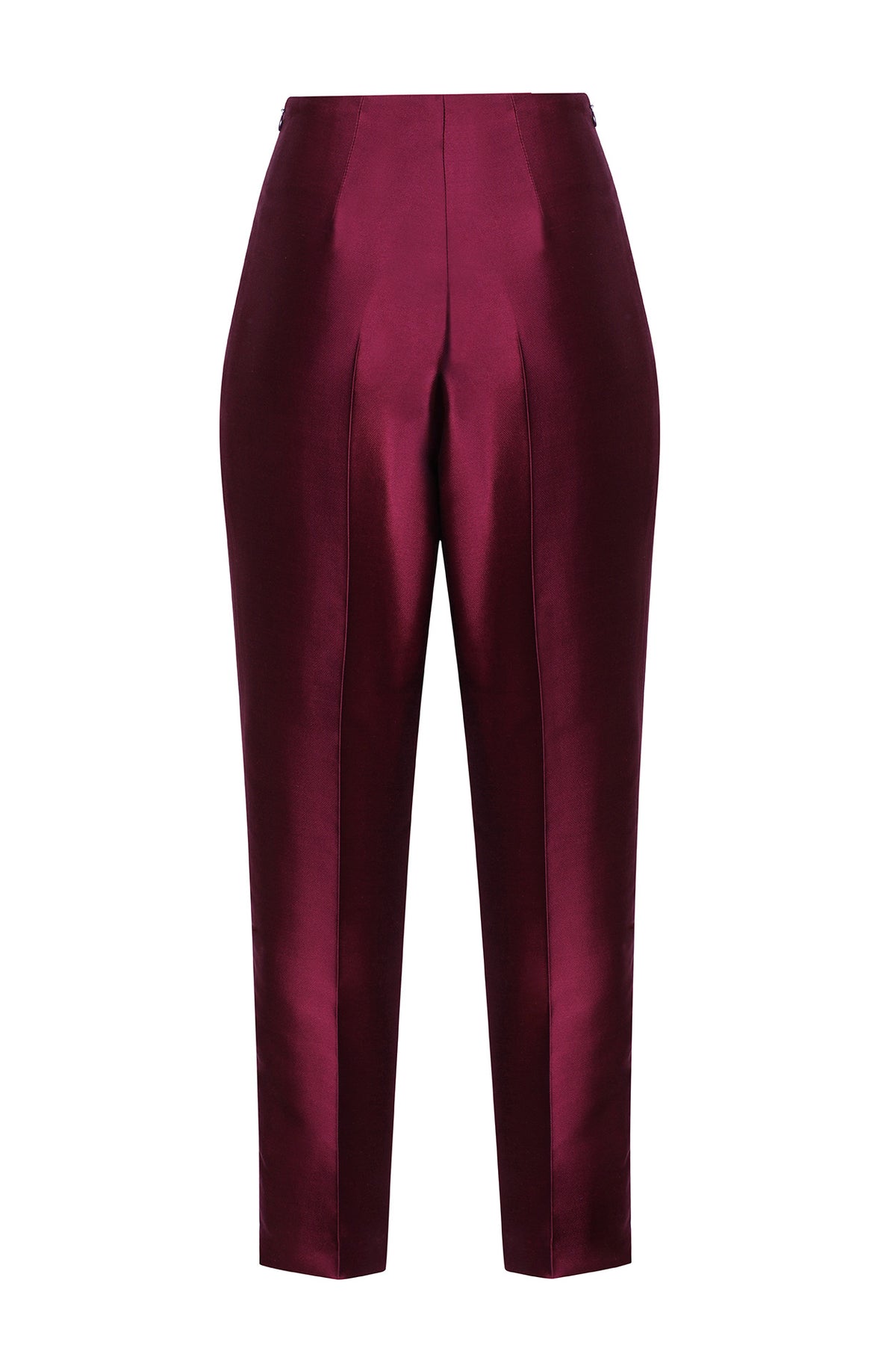 Phoebe Trousers in Carmine Sateen