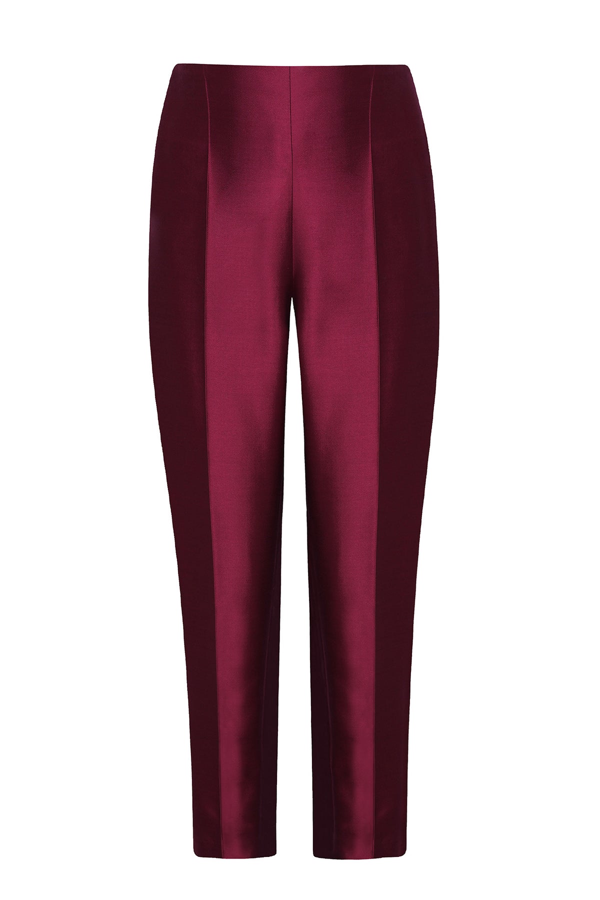 Phoebe Trousers in Carmine Sateen