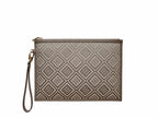 Small Pouch in Logo Jacquard Print - Beige/Taupe