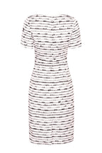 Black and White Summer Tweed Dress with Short Sleeves - Angie