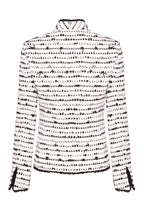 Tweed Jacket in Black and White and Black Picot Braid Edging - Diana