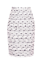 Knee-Length Pencil Skirt in Black and White Striped Tweed - Penny