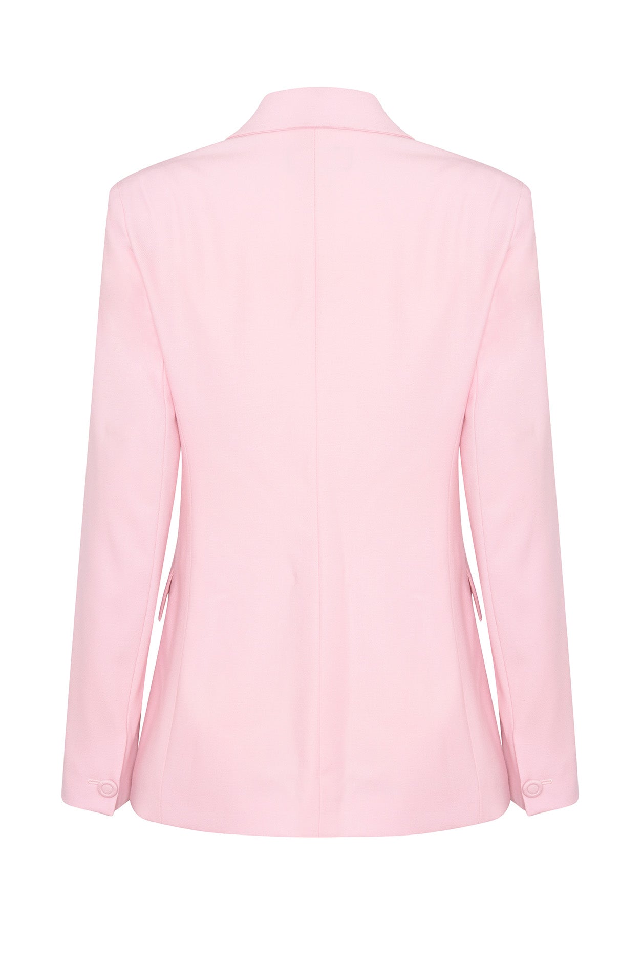 Pale Pink Wool Faille Double Breasted Blazer Jacket - Imogen