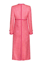 Coat-Dress in Pink/Orange Tweed with Pink Trim - Sienna