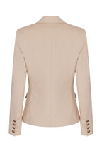 Smart Wool Jacket in Putty Coloured Doeskin - Inez