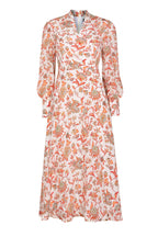 Sofia Dress in Coral Florentine Printed Silk