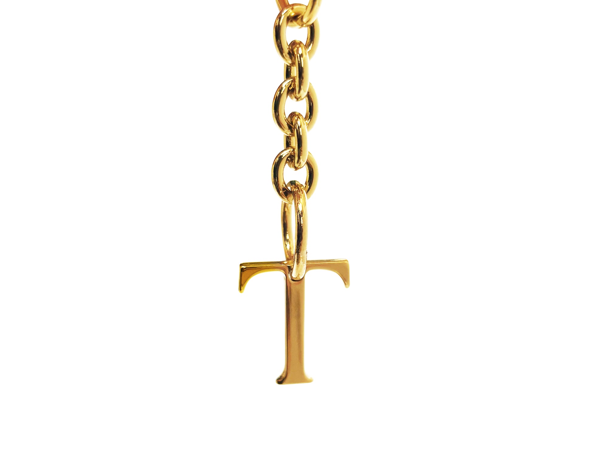 Initial Charm with Logo Oval Clip