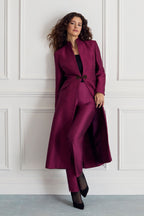 Vanessa Coat in Carmine Herringbone Brocade
