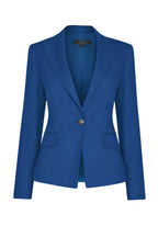 Wool Blazer Jacket in Royal Blue - Inez