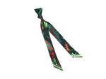 Banderole - Silk Ribbon Scarf - Bird Foliage Green/Tan