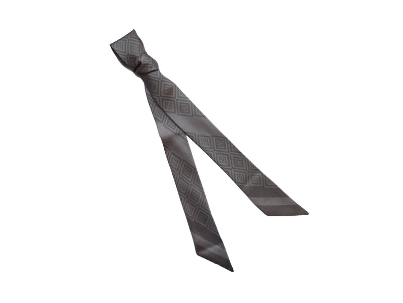 Banderole - Silk Ribbon Scarf - Logo Print Taupe