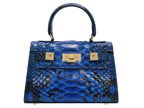 Maya Mignon Pythonskin Handbag - Cobalt