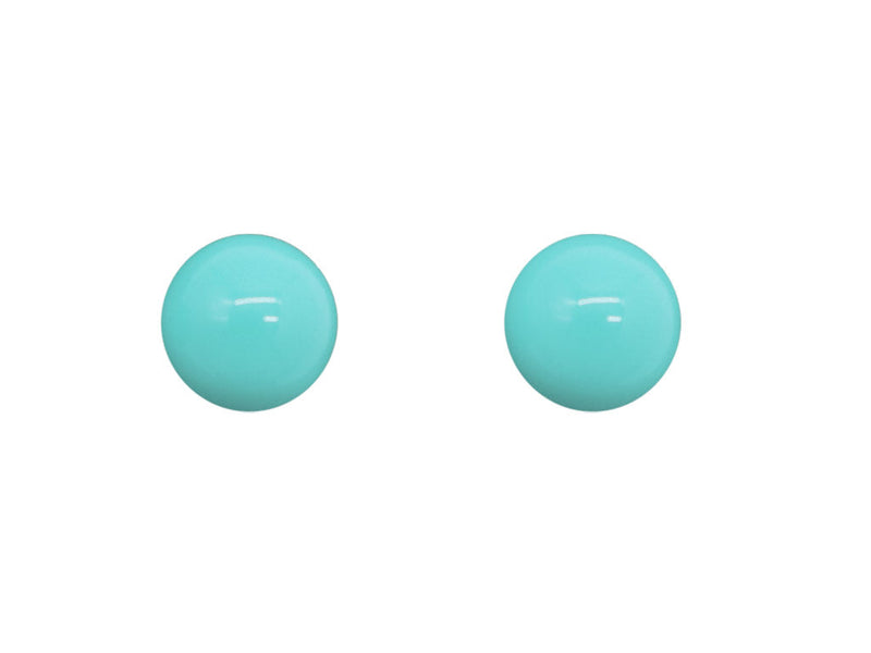 12mm Mother of Pearl Clip On Earrings - Turquoise