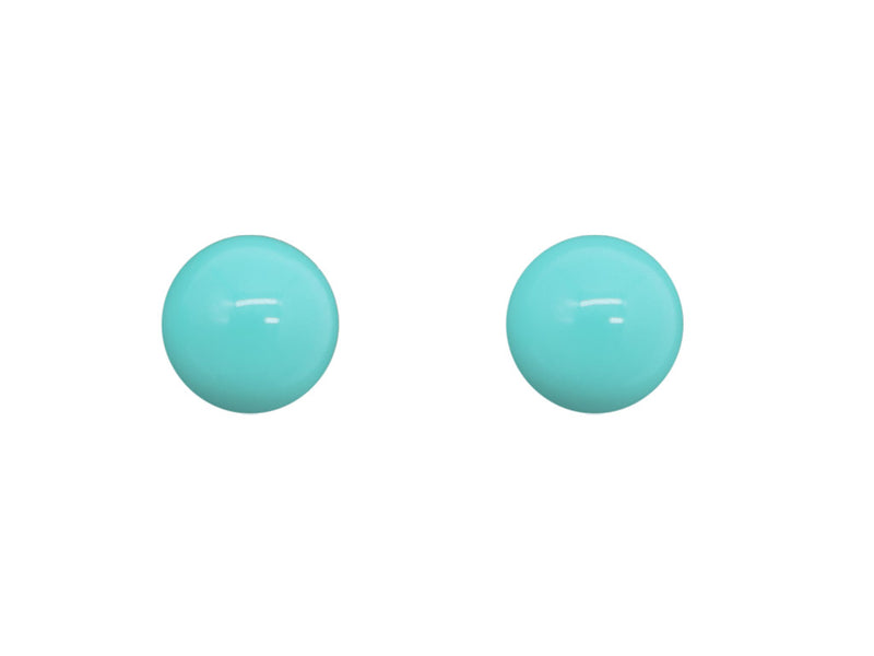 12mm Mother of Pearl Stud Earrings - Turquoise