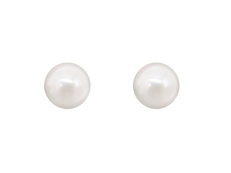 12mm Mother of Pearl Stud Earrings - White