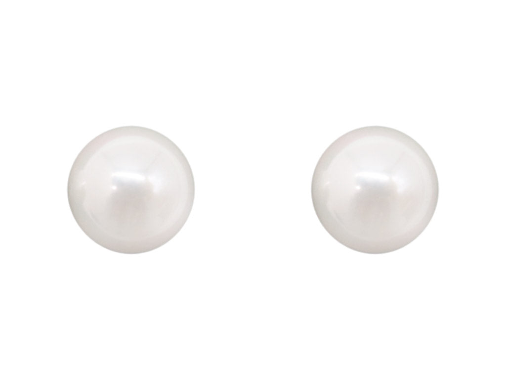 14mm Mother of Pearl Stud Earrings - White