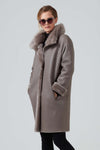 Women's lambskin grey coat